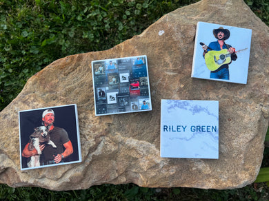 Riley Green Ceramic Coaster Set