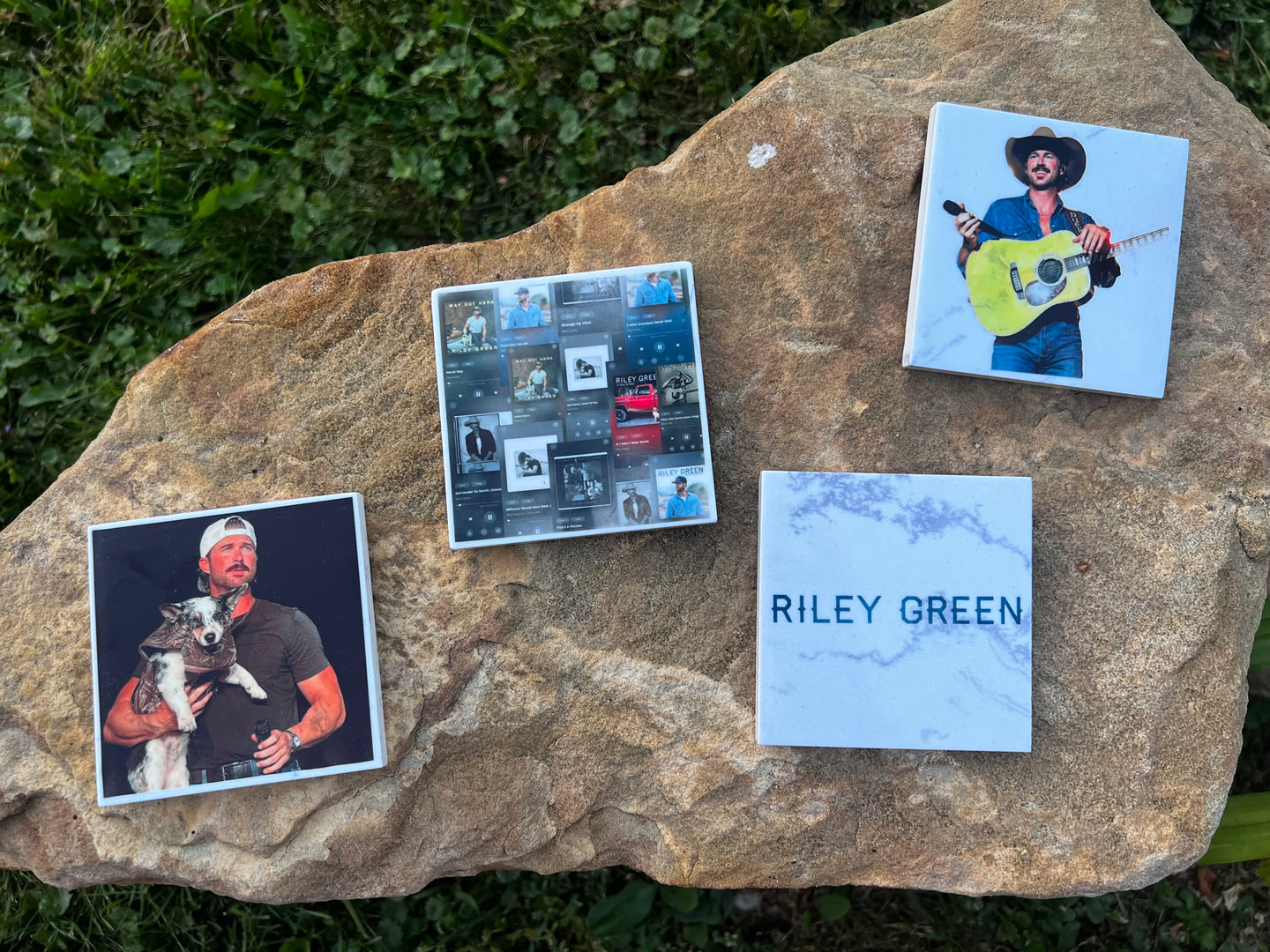 Riley Green Ceramic Coaster Set