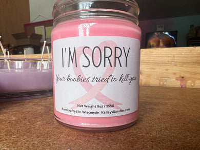 I'm Sorry (About Your Boobs) Candle